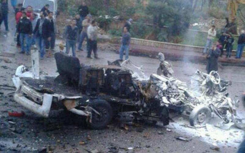 بالصور: قتيلان في تفجير جنوبي بيروت