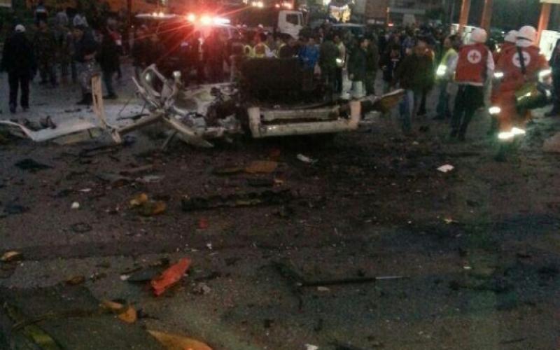 بالصور: قتيلان في تفجير جنوبي بيروت