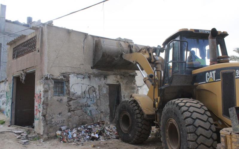 بدء تطوير شارع صلاح الدين برفح