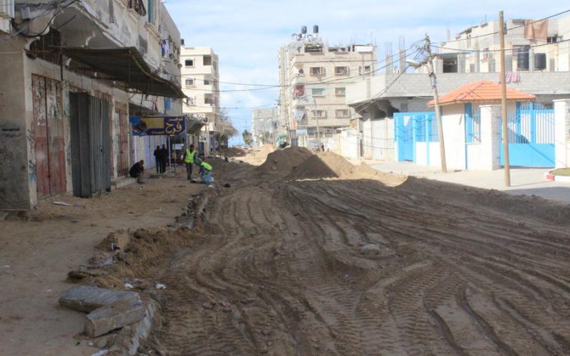 بدء تطوير شارع صلاح الدين برفح