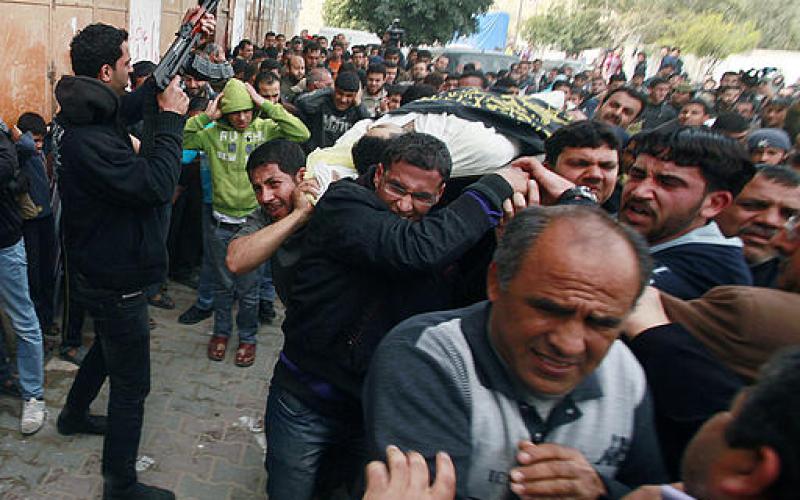 بالصور.. تشييع شهيدين ارتقيا مساء أمس بغزة