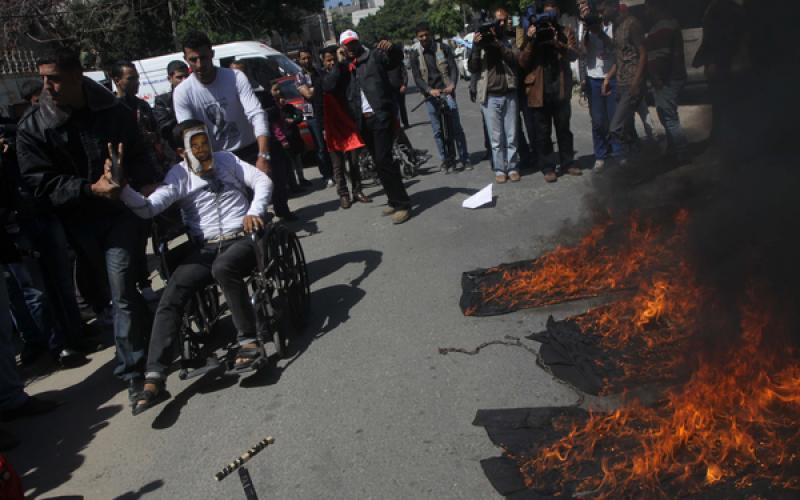صور: غزّيون يتظاهرون ضد زيارة أوباما