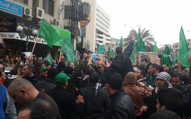 صور: جماهير نابلس تنتفض لتشييع شهداء القسام