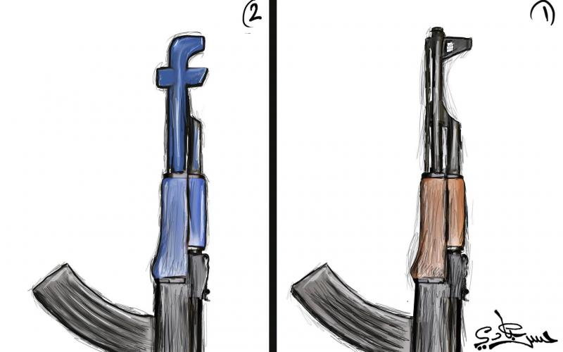 صور: رسام كاريكاتير يدافع عن المقاومة