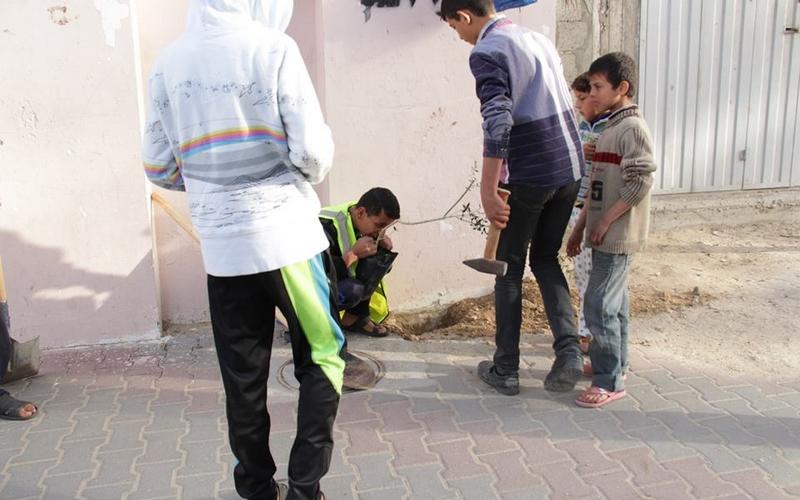 صور: حملة تطوعية لزراعة الأشجار بدير البلح