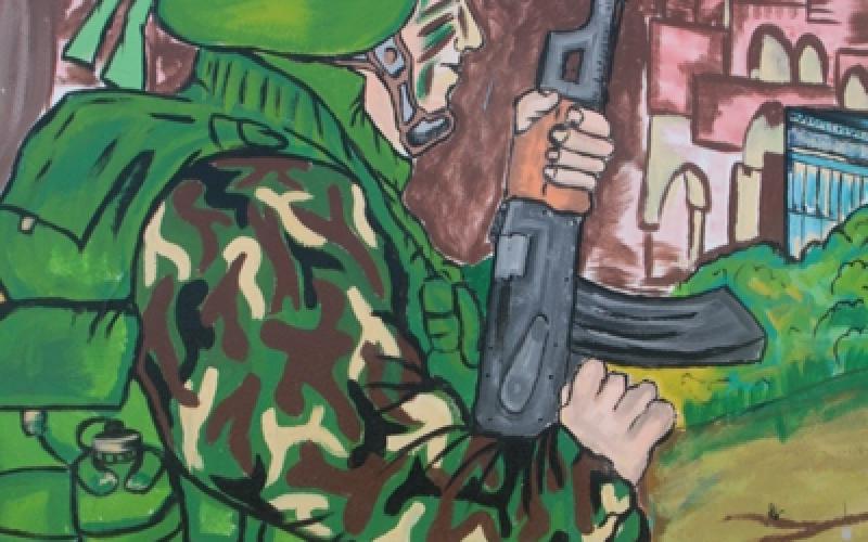 صور: جدارية للقسام شمال قطاع غزة