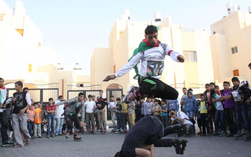 صور: عرض للتزلج برفح تضامناً مع الأسرى