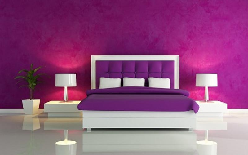 صور: ديكورات غرف نوم باللون البنفسجي