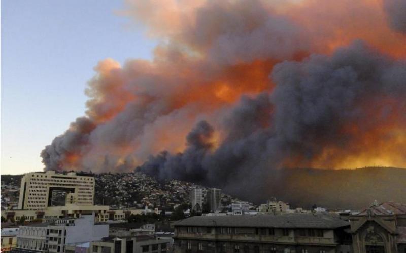 صور: حريق تشيلي