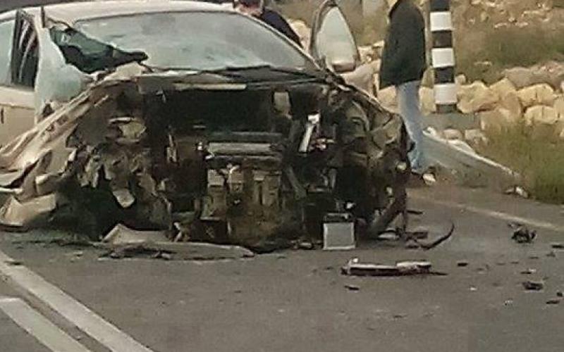 صور: حادث سير على طريق حلحول