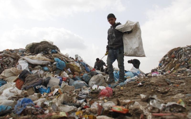 بالفيديو والصور.. رفح: مأساة لقمة العيش بين القمامة