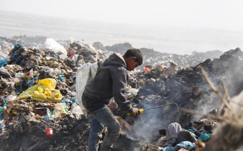 بالفيديو والصور.. رفح: مأساة لقمة العيش بين القمامة