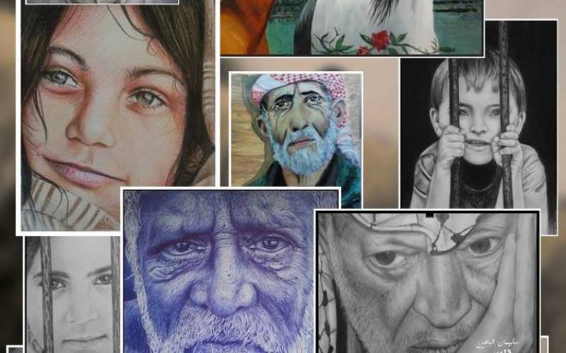 بالصور: فتى غزّي يجسد المعاناة بريشته المتواضعة