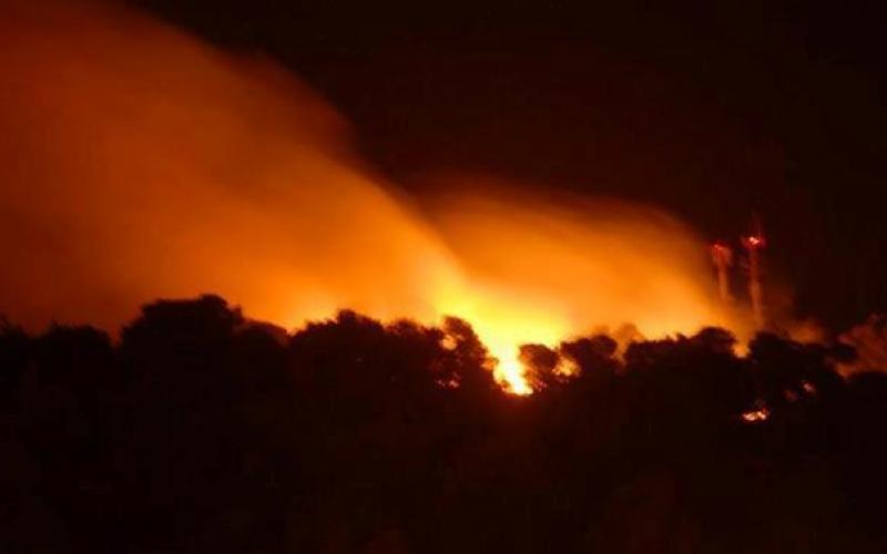 صور ..حريق في معسكر لجيش الاحتلال بنابلس