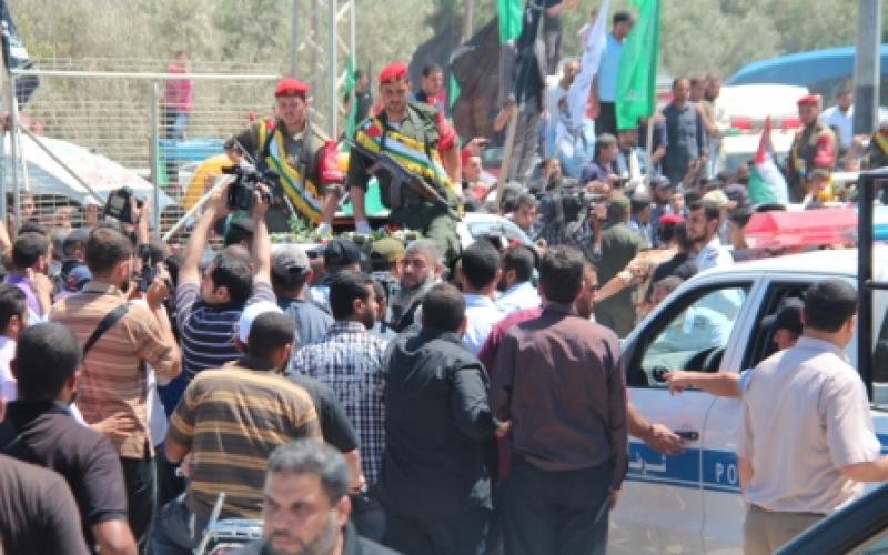 بالصور..وصول جثامين 11 شهيد إلى قطاع غزة