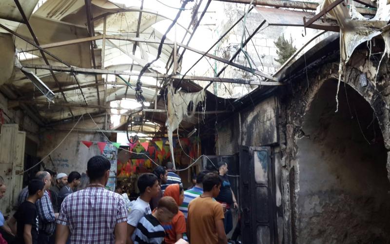 صور: انفجار بسوق نابلس يخلف أضراراً جسيمة