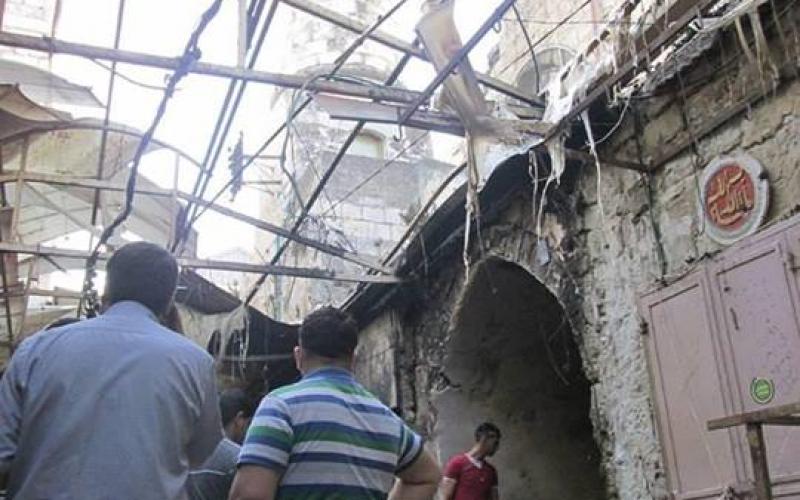 صور: انفجار بسوق نابلس يخلف أضراراً جسيمة