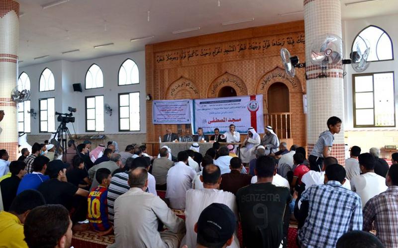 بالصور: "رضوان" يفتتح مسجداً بالوسطى
