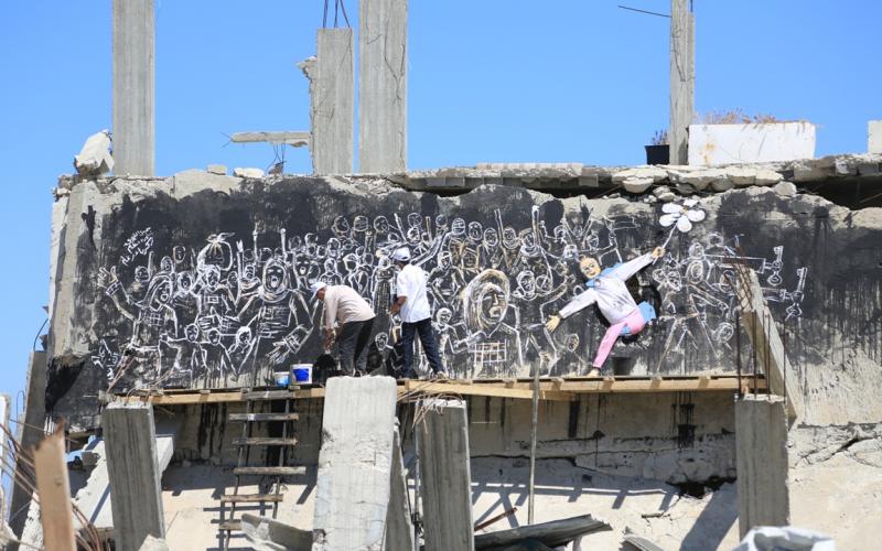 صور: جدارية النكبة على أنقاض المنازل