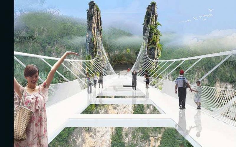 صور: أطول جسر زجاجي في العالم