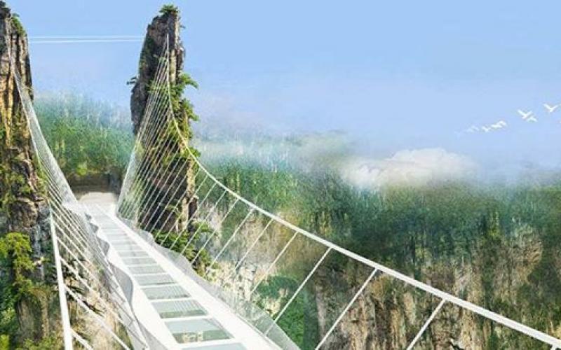 صور: أطول جسر زجاجي في العالم