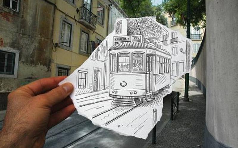 صور: المزج بين الرسم بالرصاص وصور الكاميرا