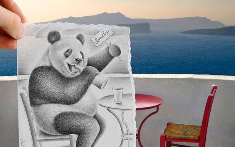 صور: المزج بين الرسم بالرصاص وصور الكاميرا