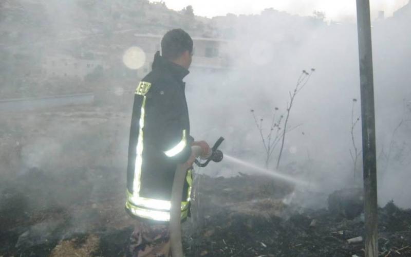 صور: إخماد حريق في بيت لحم