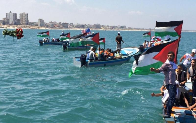 بالصور: مسيرة بحرية في غزة إحياء لذكرى مرمرة