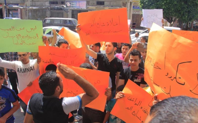 بالصور: إضراب بمحلات رفح بسبب الخطة المرورية