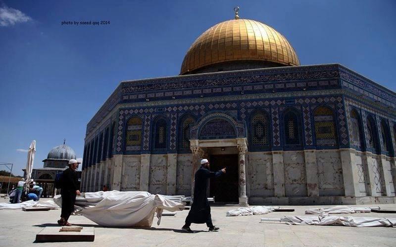 صور: تجهيزات استقبال "رمضان" في الأقصى