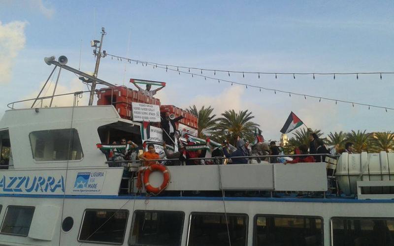 صور: فلسطينيو جنوا يتضامنون مع "مرمرة"