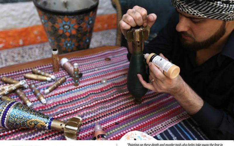 صور: زخرفة القذائف والصواريخ بسوريا