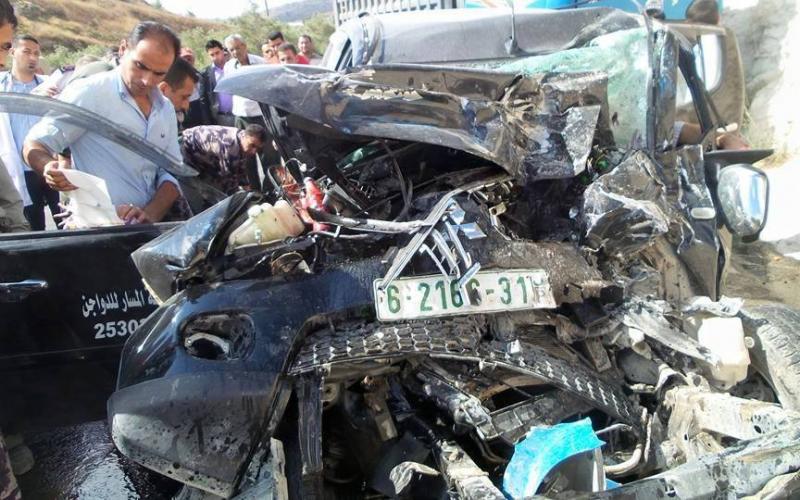 صور: إصابتان بحادث مروع جنوب جنين