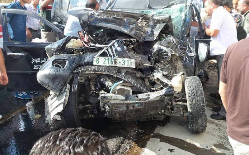 صور: إصابتان بحادث مروع جنوب جنين