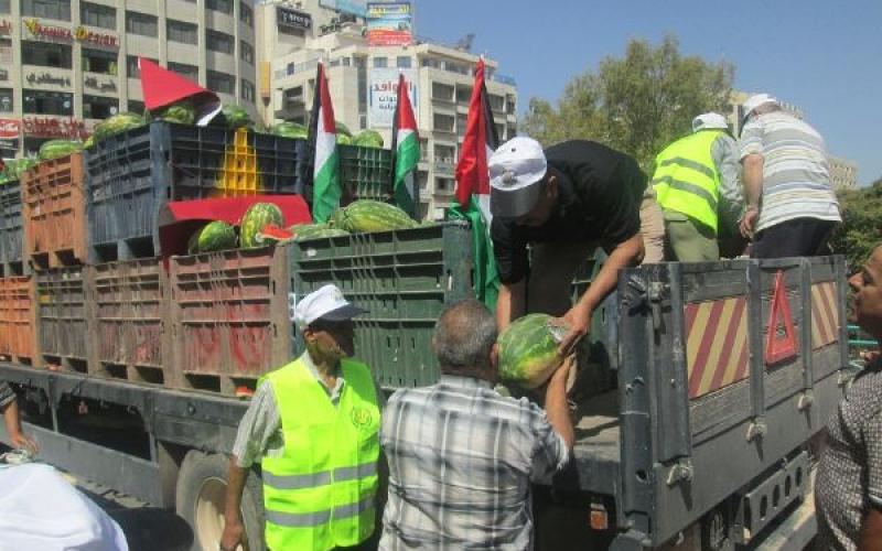بالصور: "حرب البطيخ" تشتعل في فلسطين