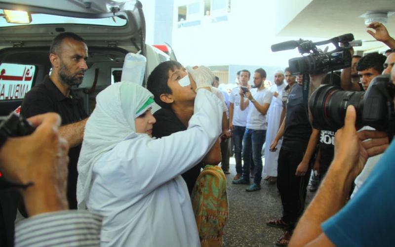 صور: إصابات من الأطفال بغارات الاحتلال على غزة