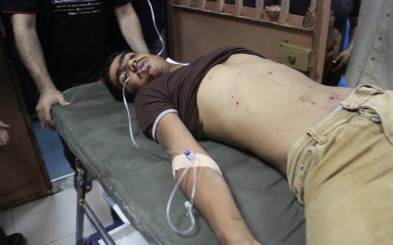 صور: وصول إصابات لمشفى الشفاء بغزة