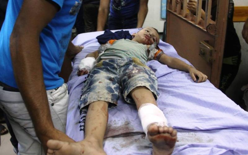 صور: وصول إصابات لمشفى الشفاء بغزة