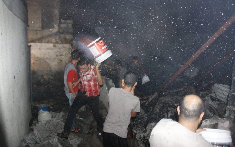 صور: حريق بقصف منزل "القاضي" برفح