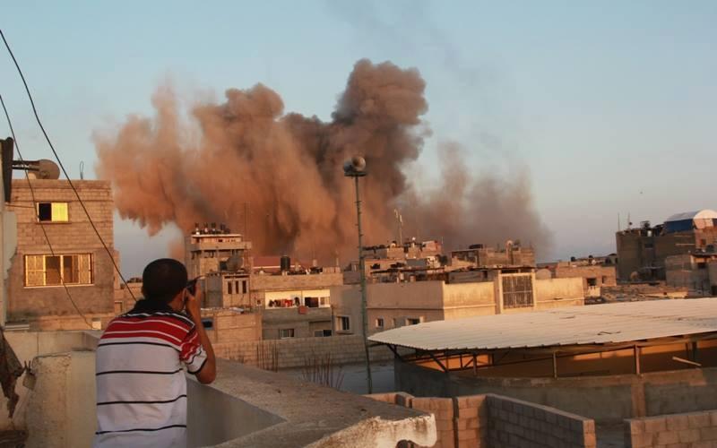 صور: قصف منزل "آل غنام" في رفح