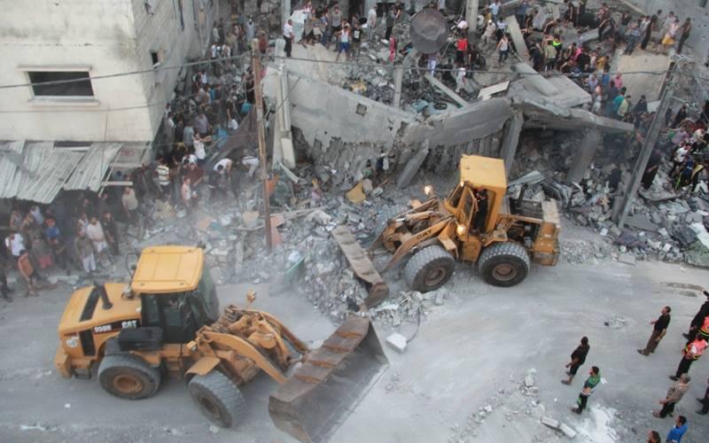 صور: قصف منزل "آل غنام" في رفح