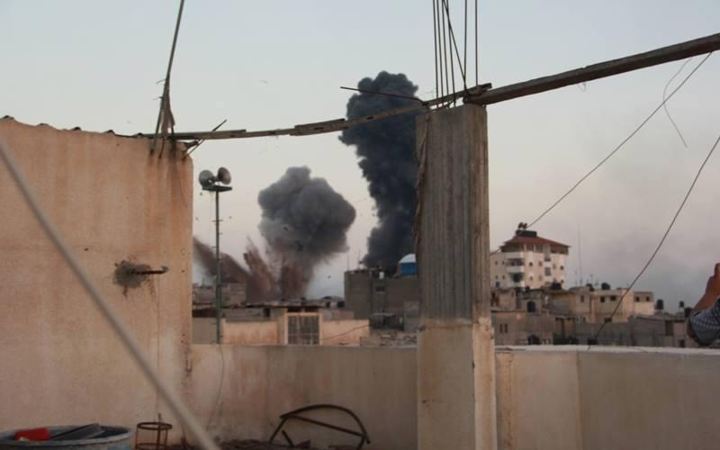 صور: قصف منزل "آل غنام" في رفح