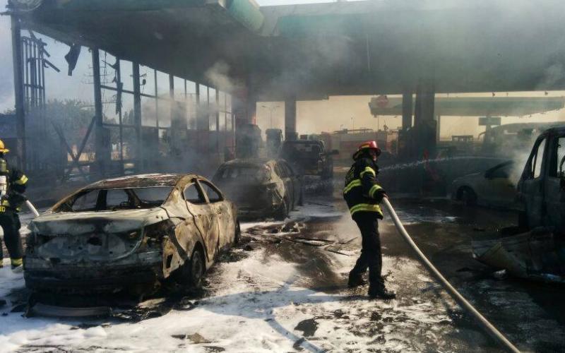 صور: قتيل وحريق في قصف القسام لأسدود