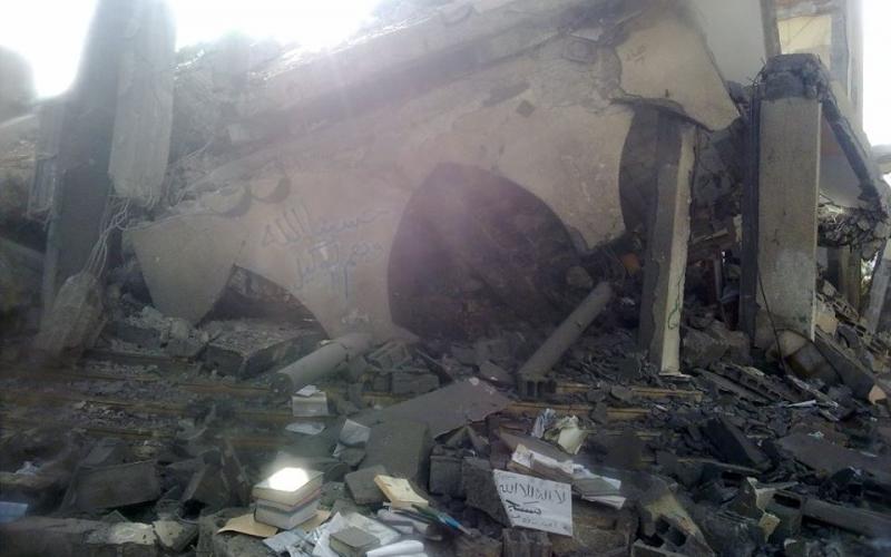صور: قصف مسجد الفاروق بالنصيرات
