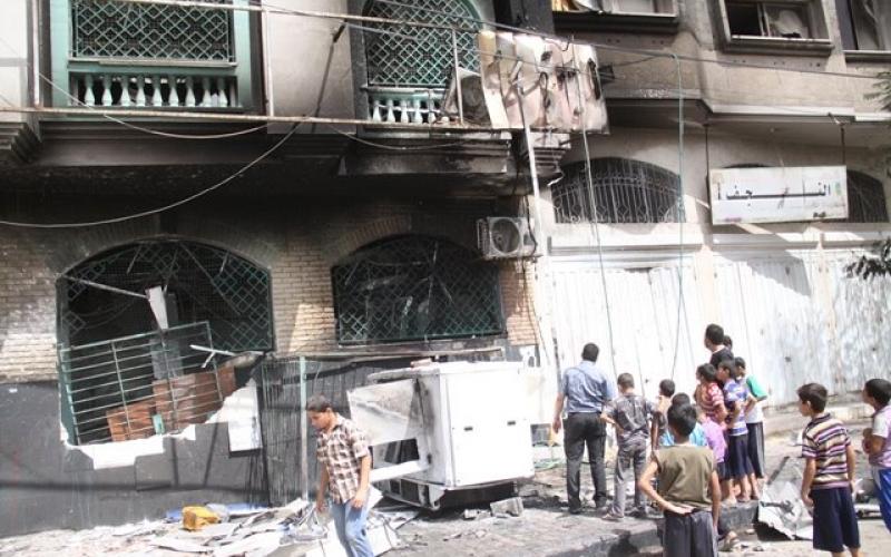 صور: استهداف البنك الوطني بالوسطى