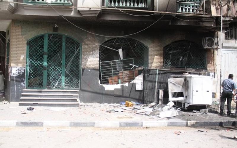 صور: استهداف البنك الوطني بالوسطى