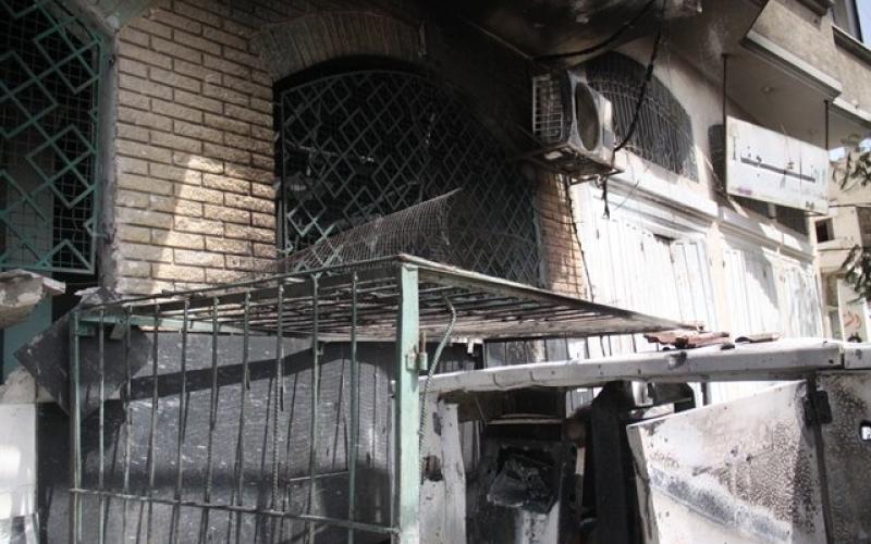 صور: استهداف البنك الوطني بالوسطى