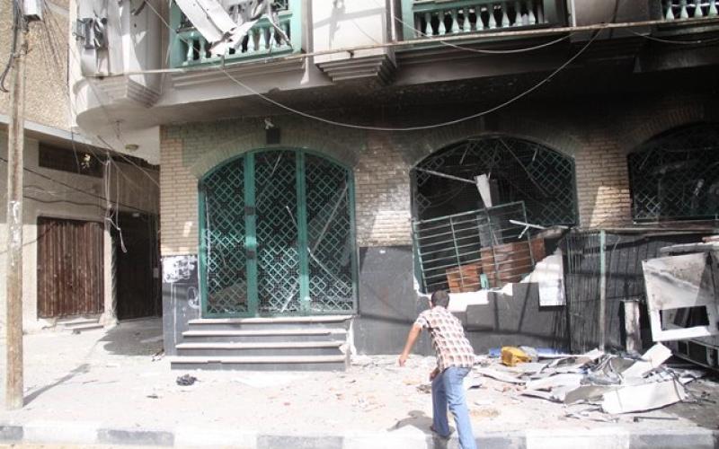 صور: استهداف البنك الوطني بالوسطى
