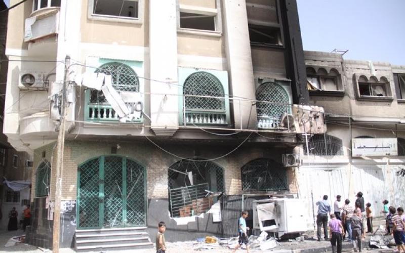 صور: استهداف البنك الوطني بالوسطى